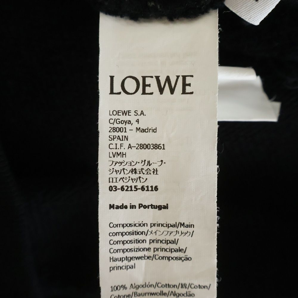 Loewe Logo Embroidery Crew Neck Long Sleeve Sweatshirt Black — view 8