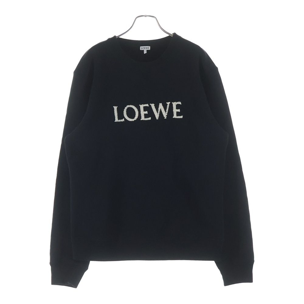 Loewe Logo Embroidery Crew Neck Long Sleeve Sweatshirt Black
