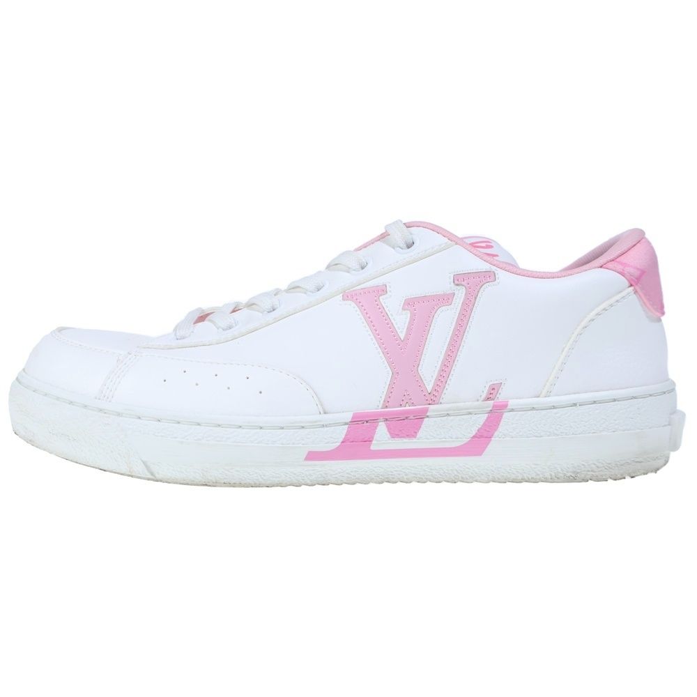 Louis Vuitton Charlie Line Leather Sneakers White Pink