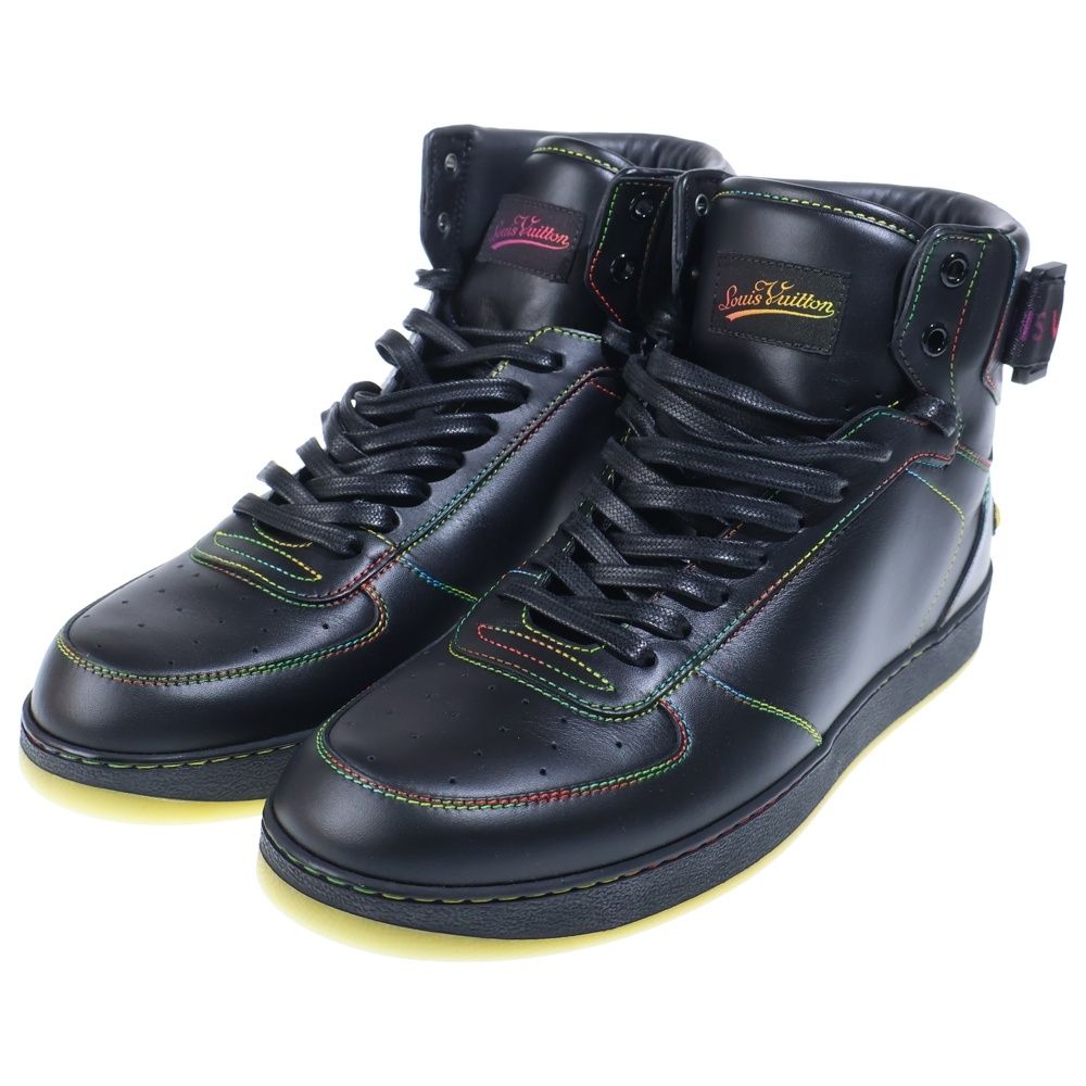 Louis Vuitton Rivoli Line Rainbow Stitch High Cut Sneakers Black 7 — view 2