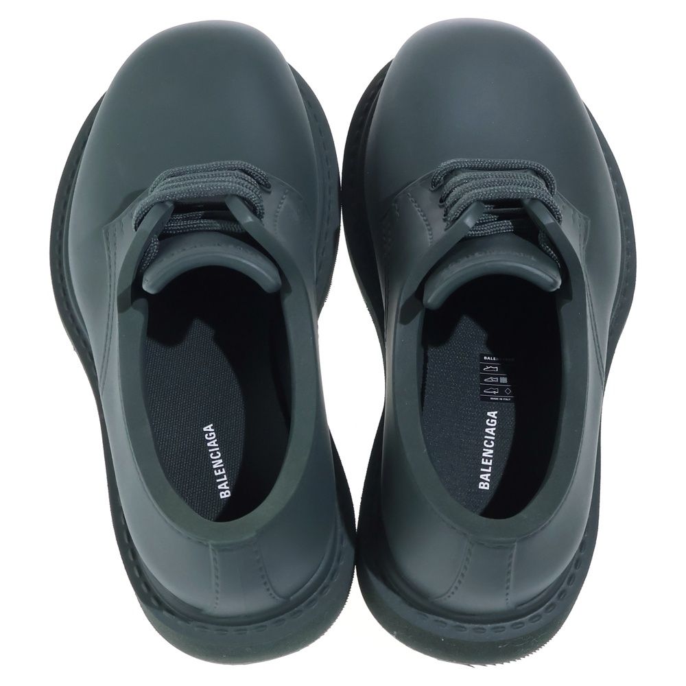 Balenciaga Steroid Derby Rubber Lace Up Low Cut Shoes Green — view 4