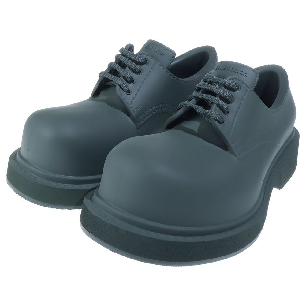 Balenciaga Steroid Derby Rubber Lace Up Low Cut Shoes Green — view 2