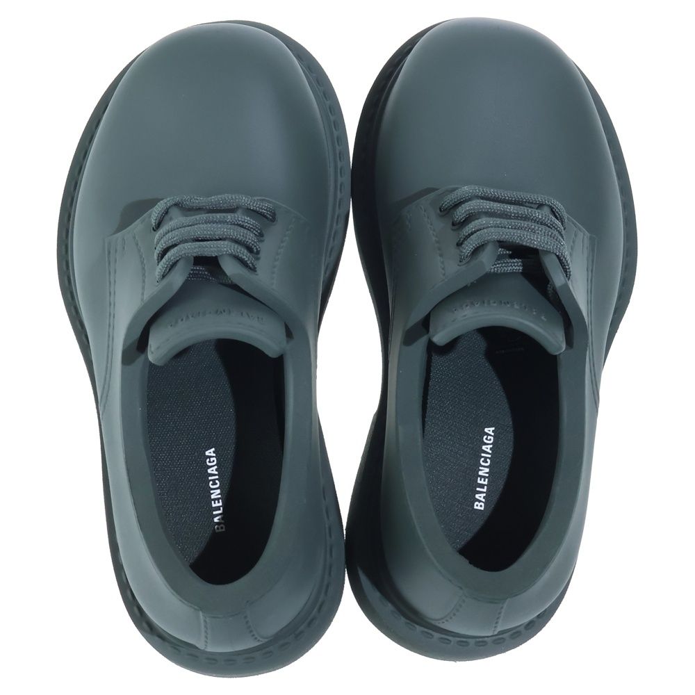 Balenciaga Steroid Derby Rubber Lace Up Low Cut Shoes Green — view 4