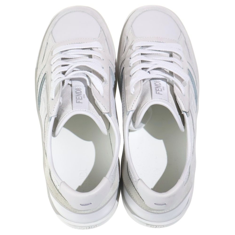 Fendi Zucca Pattern Leather Low Cut Sneakers Shoes White — view 4