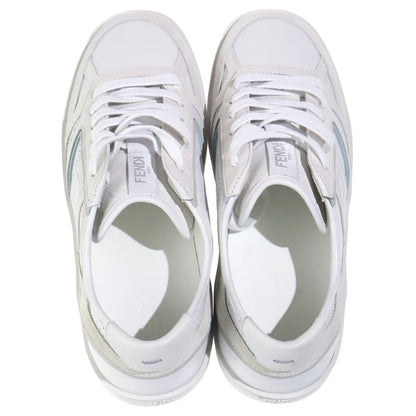 Fendi Zucca Pattern Leather Low Cut Sneakers Shoes White — view 4