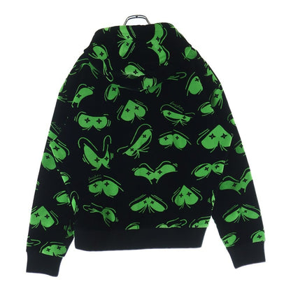 Louis Vuitton LV Eyes Graphic Velour Pullover Sweatshirt Hoodie Black Green — view 2