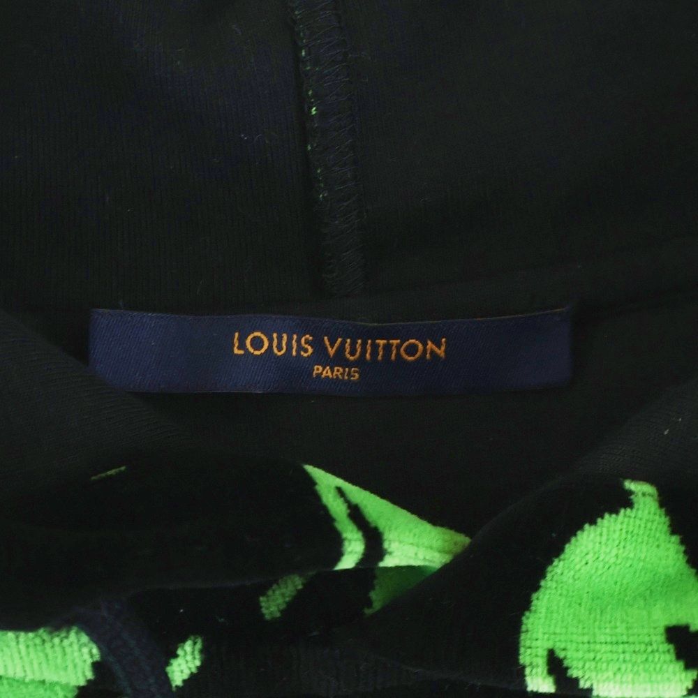 Louis Vuitton LV Eyes Graphic Velour Pullover Sweatshirt Hoodie Black Green — view 6