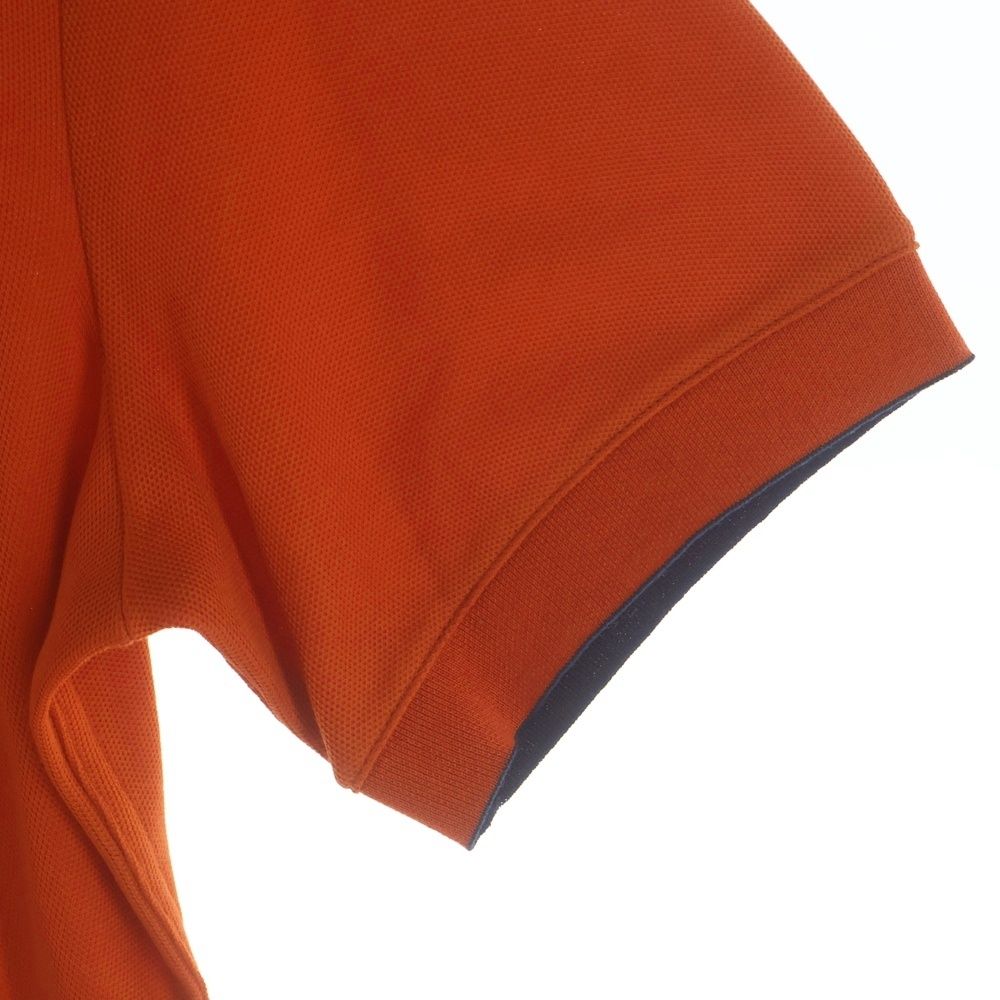 Hermes Front Logo Button Short Sleeve Polo Shirt Orange — view 5