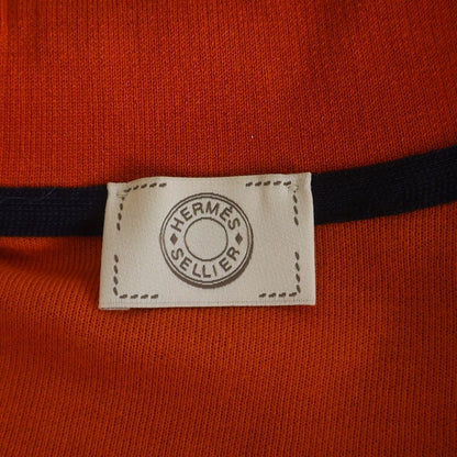 Hermes Front Logo Button Short Sleeve Polo Shirt Orange — view 6