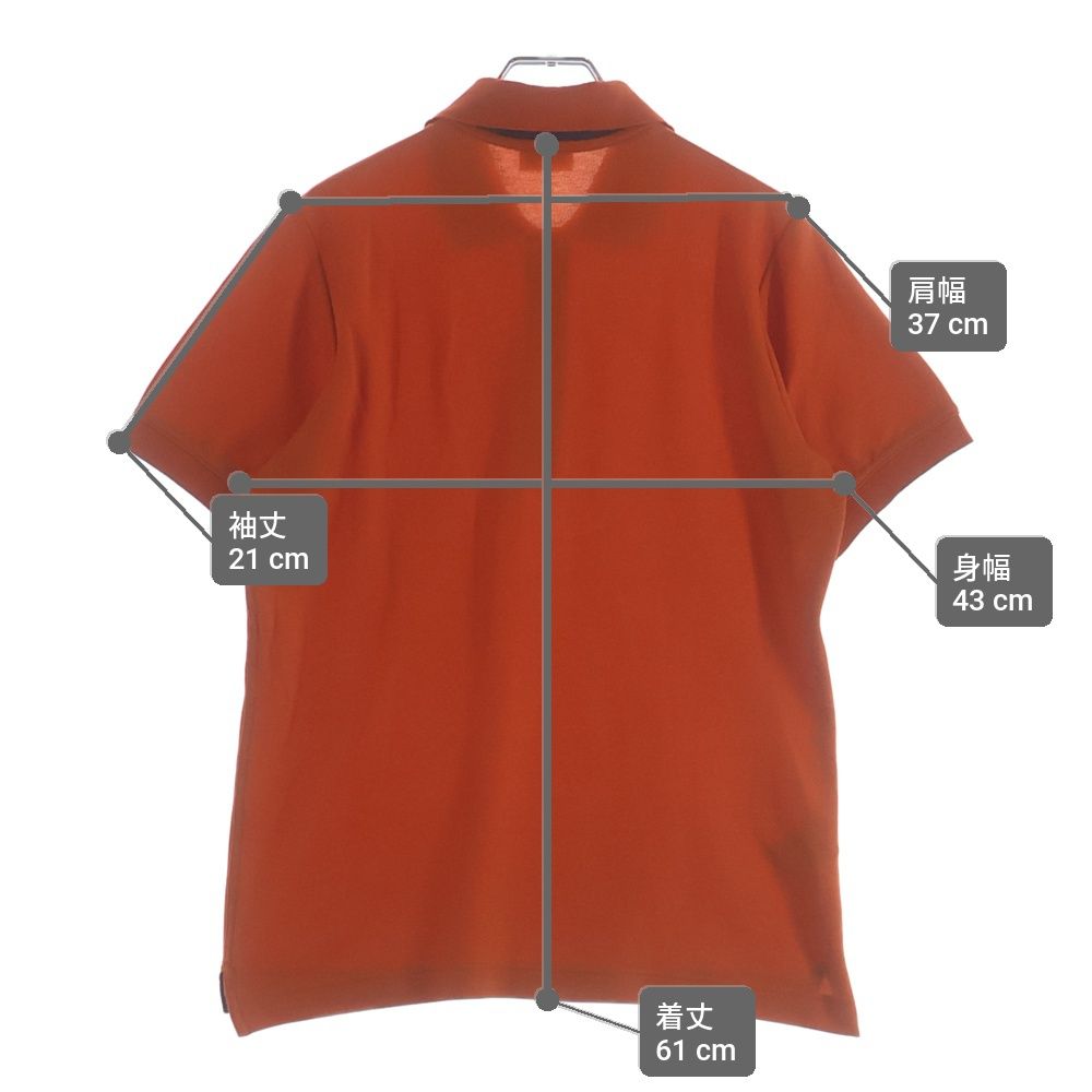 Hermes Front Logo Button Short Sleeve Polo Shirt Orange — view 9