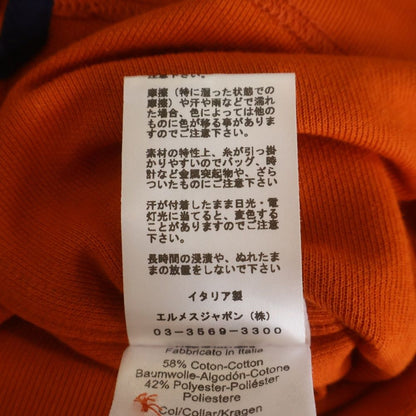 Hermes Front Logo Button Short Sleeve Polo Shirt Orange — view 8