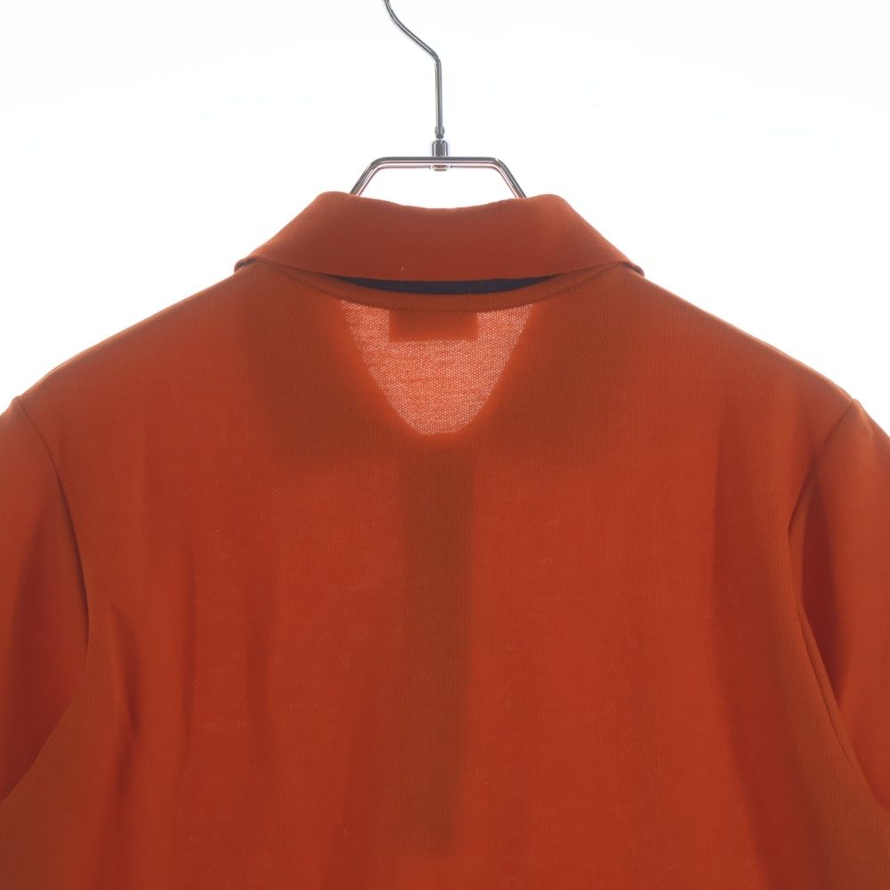 Hermes Front Logo Button Short Sleeve Polo Shirt Orange — view 4