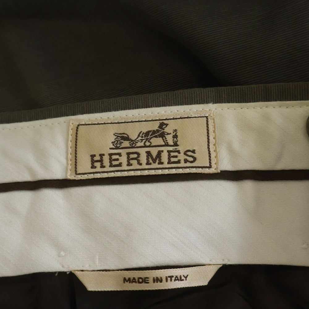 Hermes Vintage Cotton Chino Trousers Gray Pants — view 7