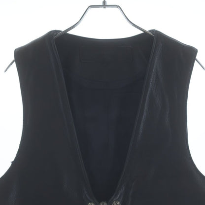Chrome Hearts Zip Frnt Vest Filigree Decoration Cross Ball Button Leather — view 3
