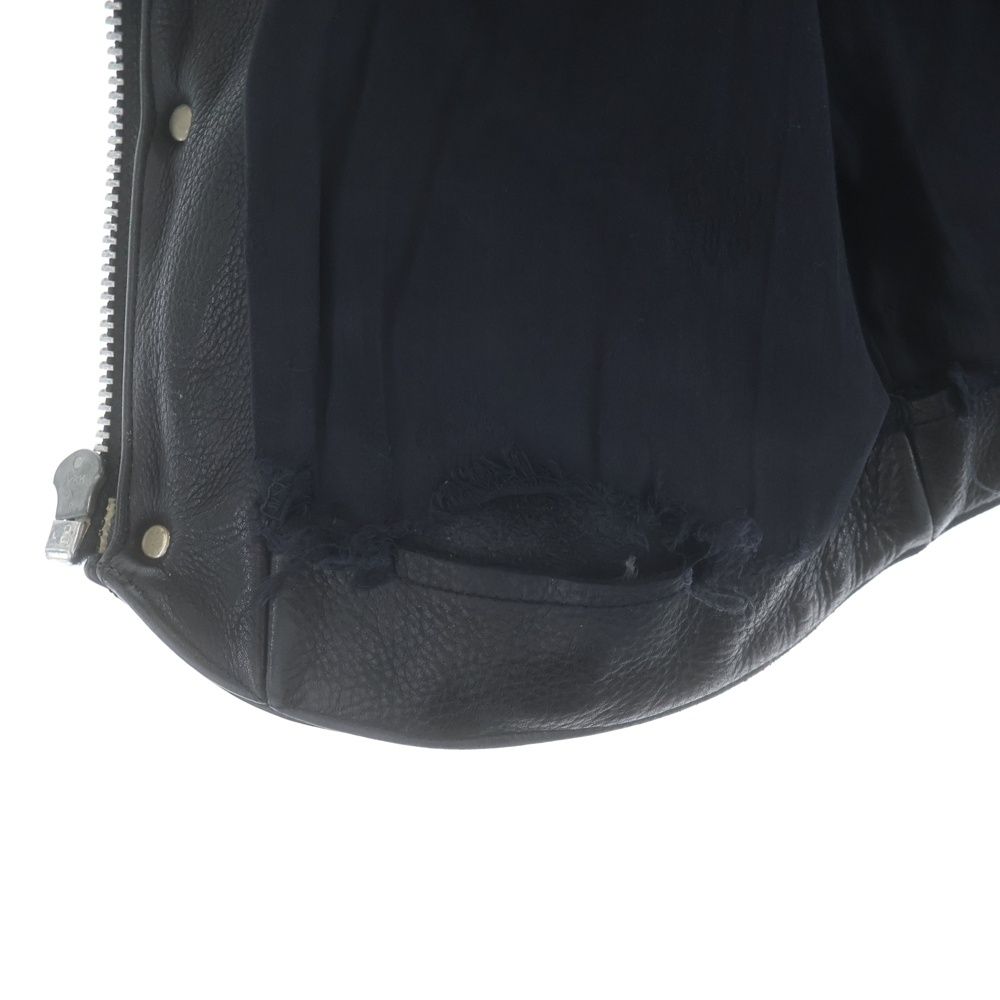 Chrome Hearts Zip Frnt Vest Filigree Decoration Cross Ball Button Leather — view 5