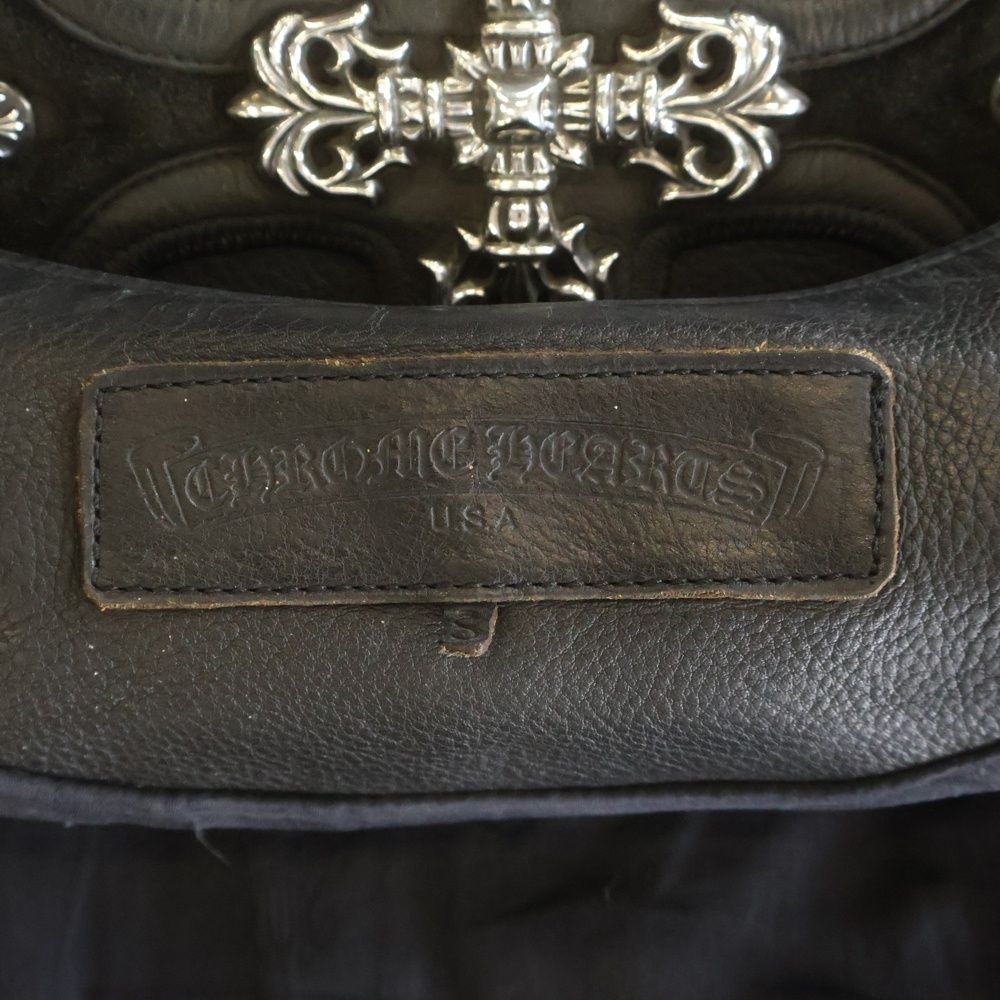 Chrome Hearts Zip Frnt Vest Filigree Decoration Cross Ball Button Leather — view 8