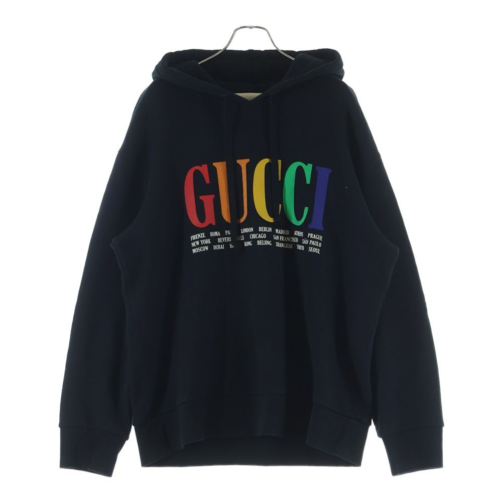 Gucci City Logo Print Pullover Sweatshirt Hoodie Black
