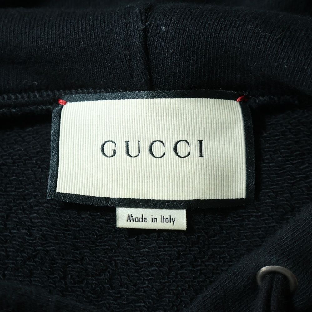 Gucci City Logo Print Pullover Sweatshirt Hoodie Black — view 6