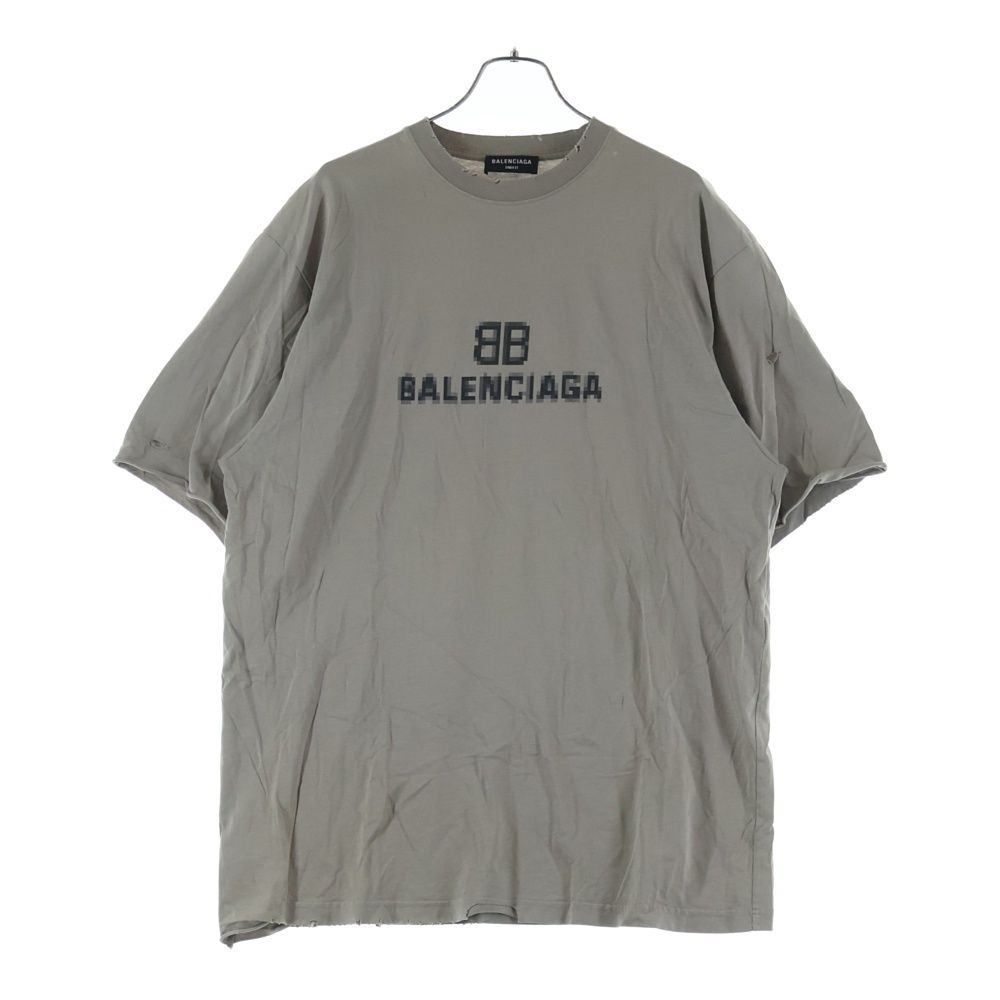 Balenciaga BB Pixel Boxy Fit T-Shirt BB Beige