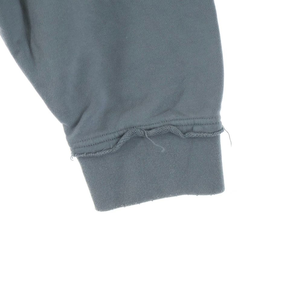 Miu Miu Distressed Short Length Logo Crew Neck Sweatshirt Gray — view 4