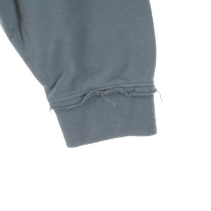 Miu Miu Distressed Short Length Logo Crew Neck Sweatshirt Gray — view 4