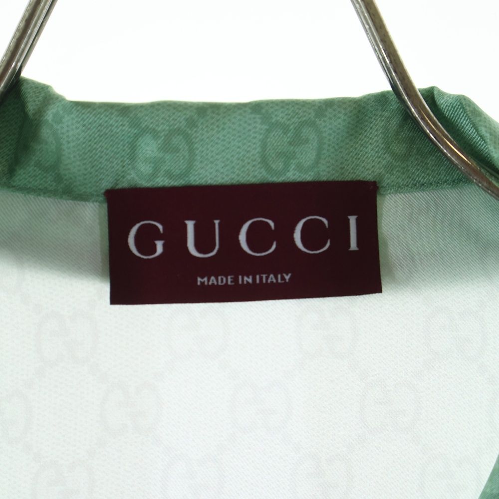 Gucci Yuko Higuchi GG Allover Graphic Print Silk Short Sleeve Open Collar Shirt — view 6