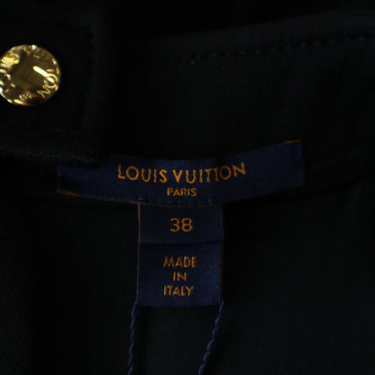 Louis Vuitton Wool Belt Stand Collar Short Sleeve Mini Dress Ruffle Black When — view 6