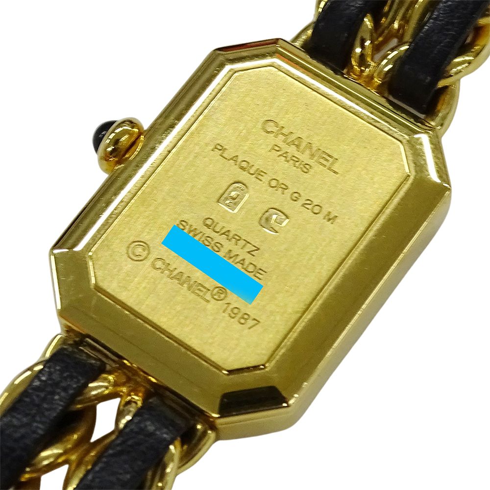 Chanel Watch Premiere Quartz Leather M Square Gold Black — view 8
