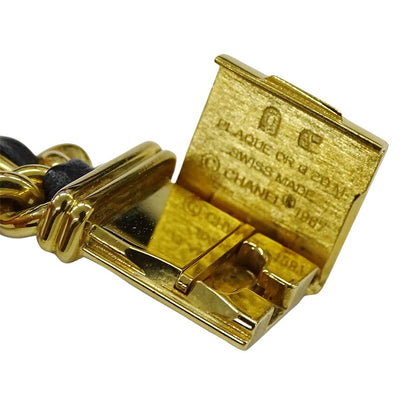 Chanel Watch Premiere Quartz Leather M Square Gold Black — view 5