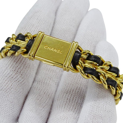 Chanel Watch Premiere Quartz Leather M Square Gold Black — view 6