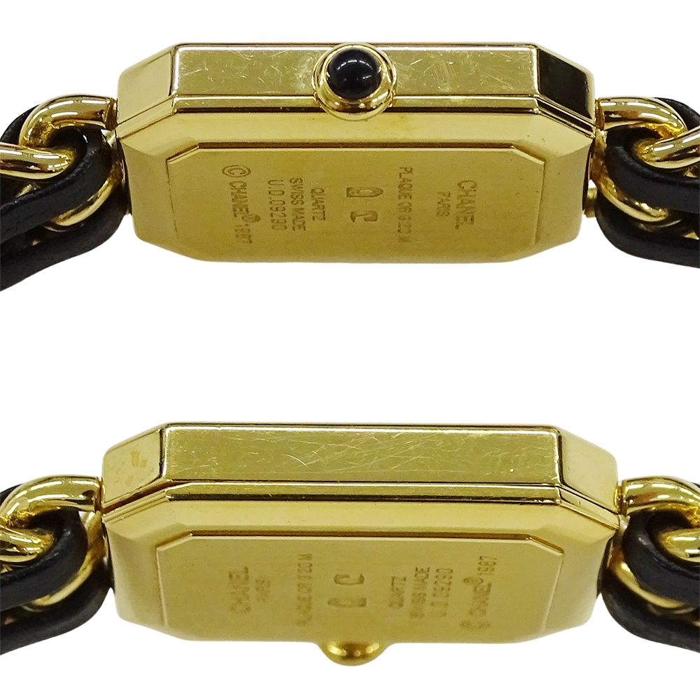 Chanel Watch Premiere Quartz Leather M Square Gold Black — view 3