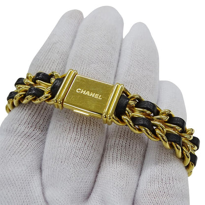 Chanel Watch Premiere Quartz Leather L Square Gold Black — view 6