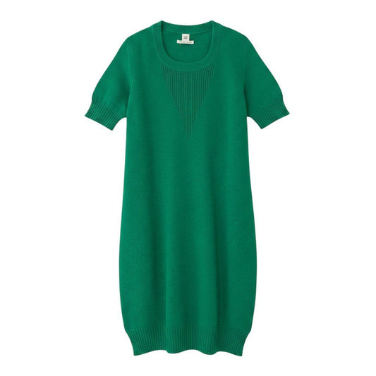 Hermes Front Cashmere Knit Dress Logo 40 Green