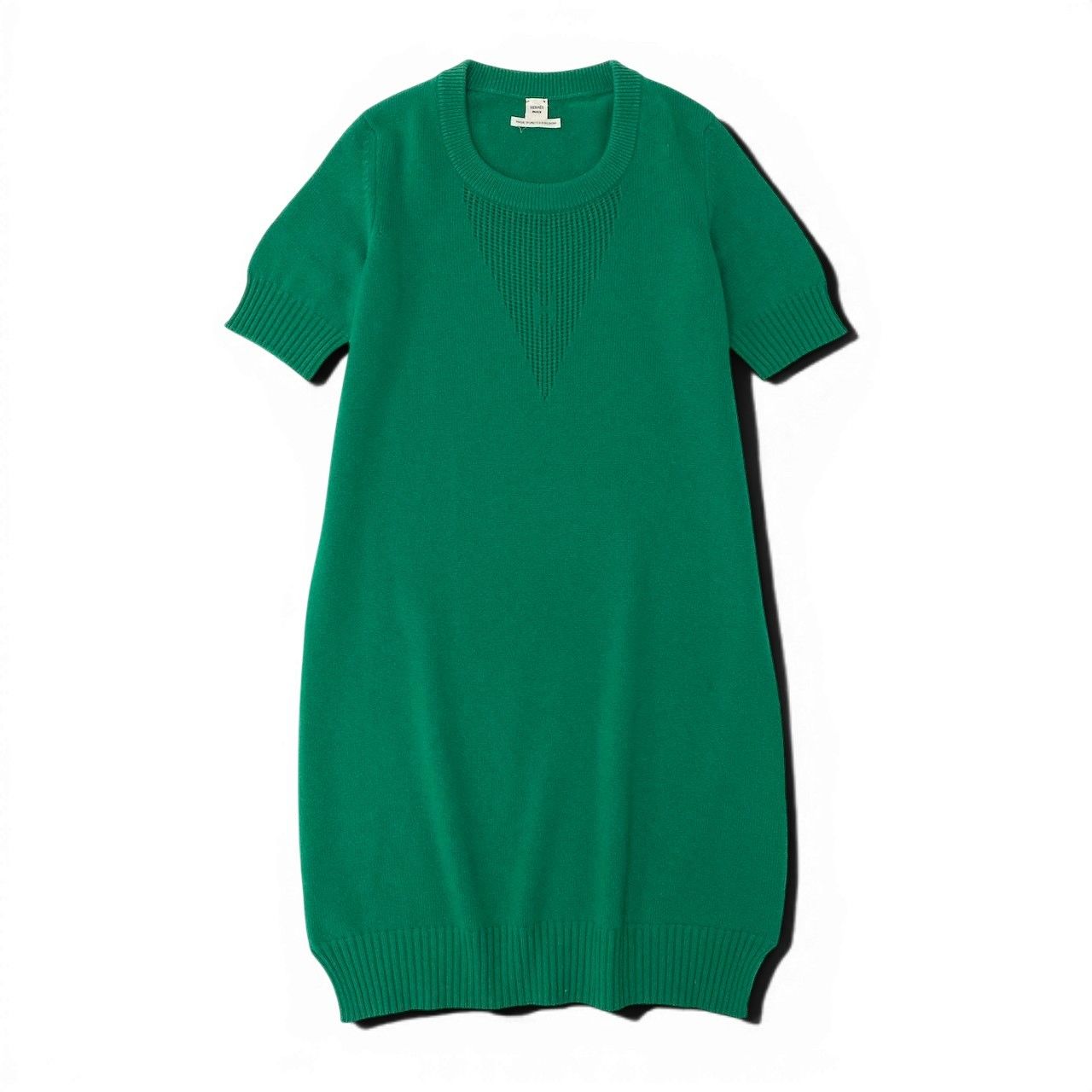 Hermes Front Cashmere Knit Dress Logo 40 Green — view 2