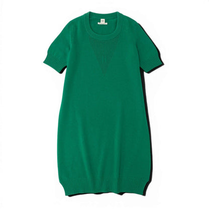 Hermes Front Cashmere Knit Dress Logo 40 Green — view 2