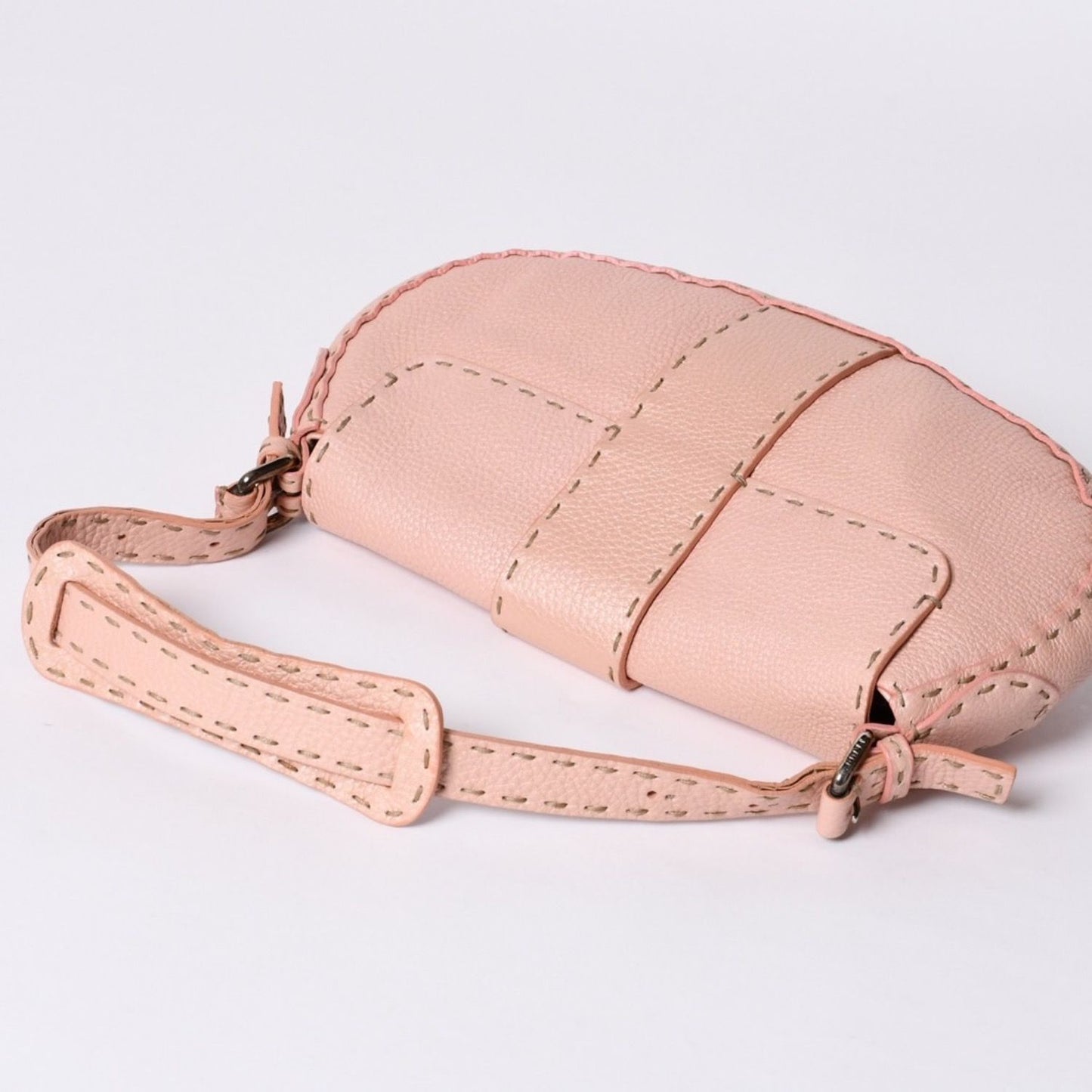 Fendi Selleria Stitch Hand Shoulder Bag Leather Pink — view 7