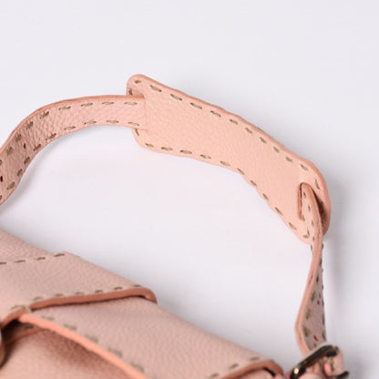 Fendi Selleria Stitch Hand Shoulder Bag Leather Pink — view 8