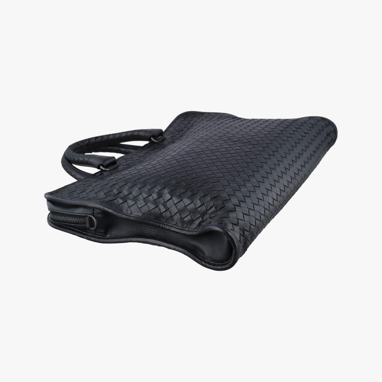 Bottega Veneta Intrecciato Black Lambskin Handbag — view 7