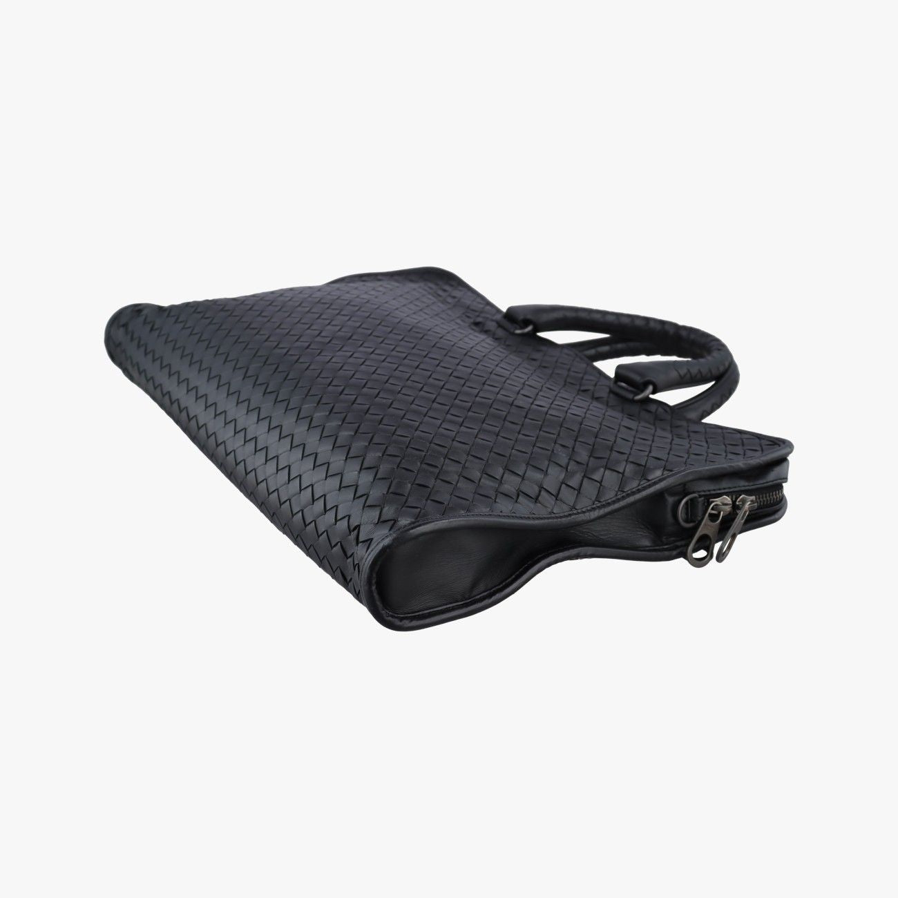 Bottega Veneta Intrecciato Black Lambskin Handbag — view 6