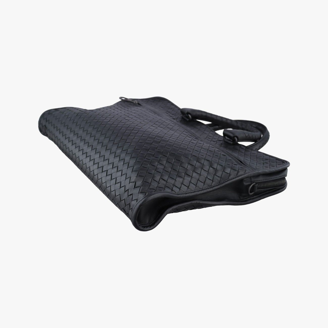 Bottega Veneta Intrecciato Black Lambskin Handbag — view 4