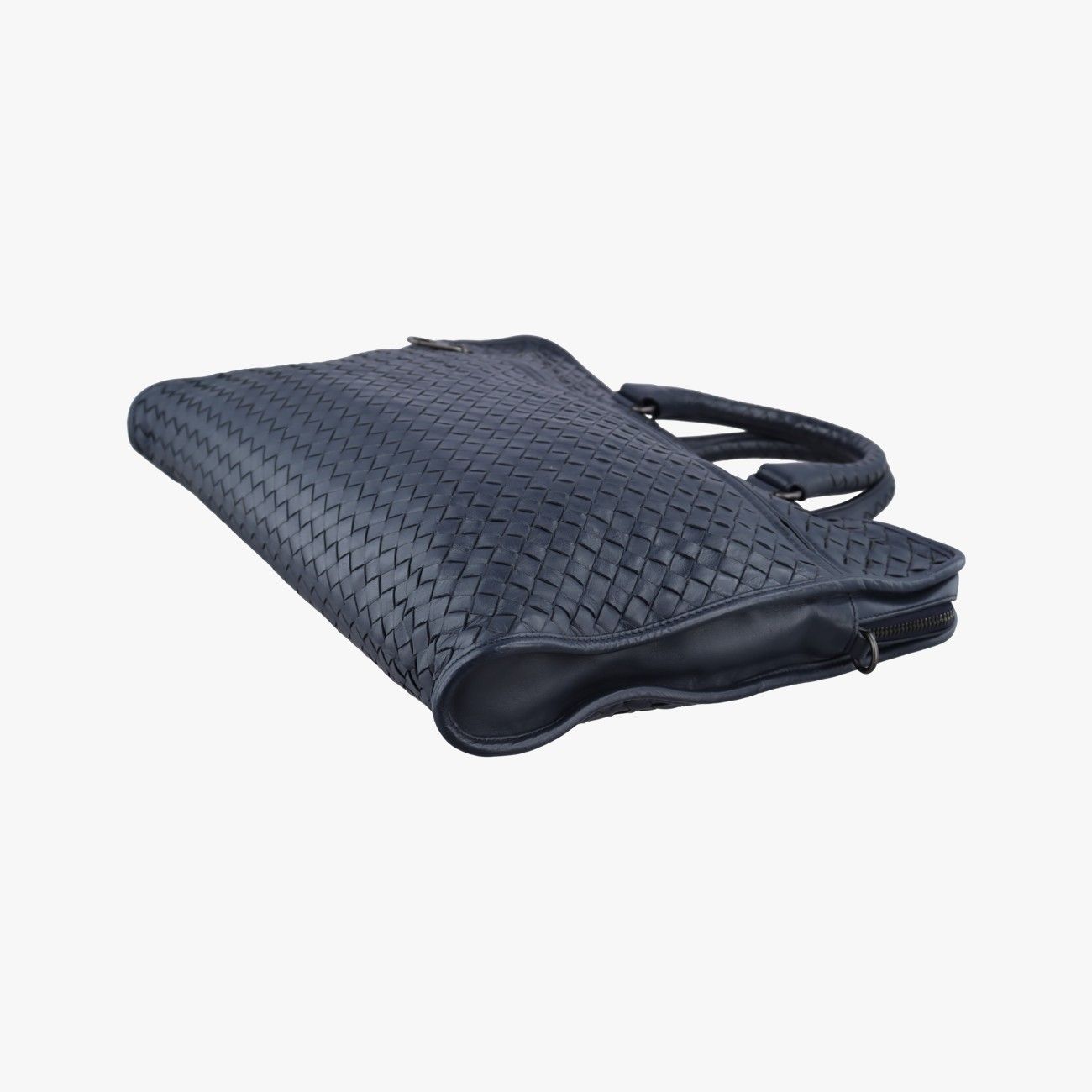 Bottega Veneta Intrecciato Navy Lambskin Tote — view 4