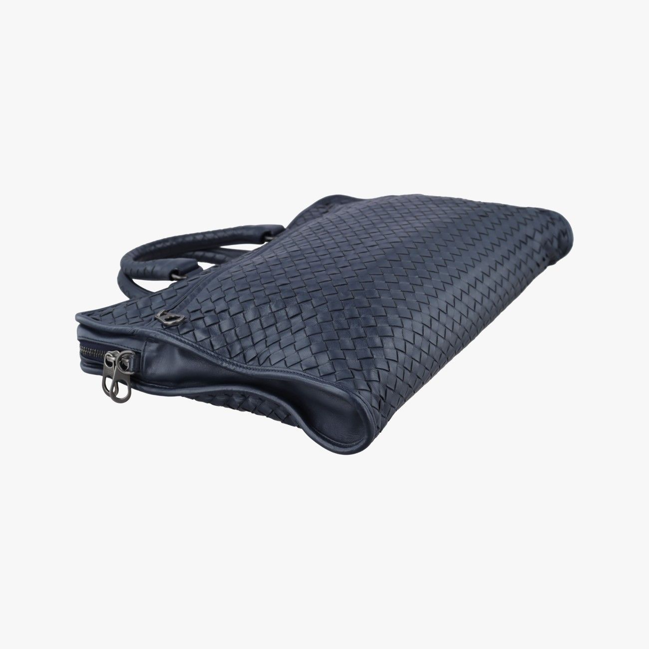 Bottega Veneta Intrecciato Navy Lambskin Tote — view 5