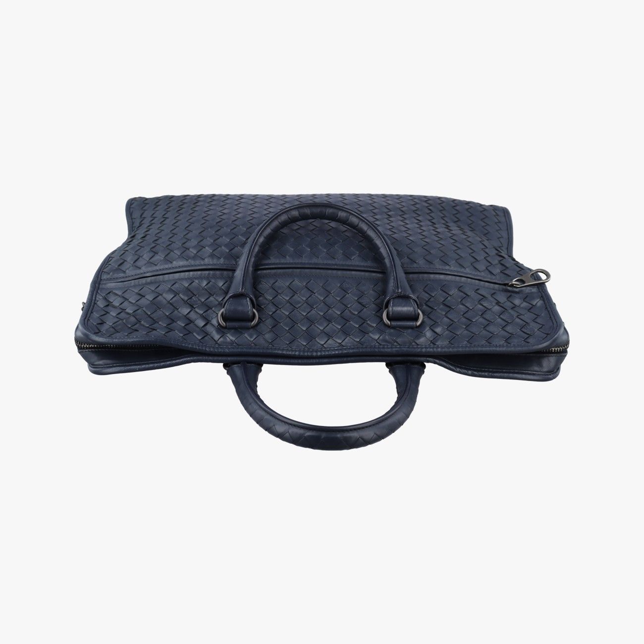 Bottega Veneta Intrecciato Navy Lambskin Tote — view 8