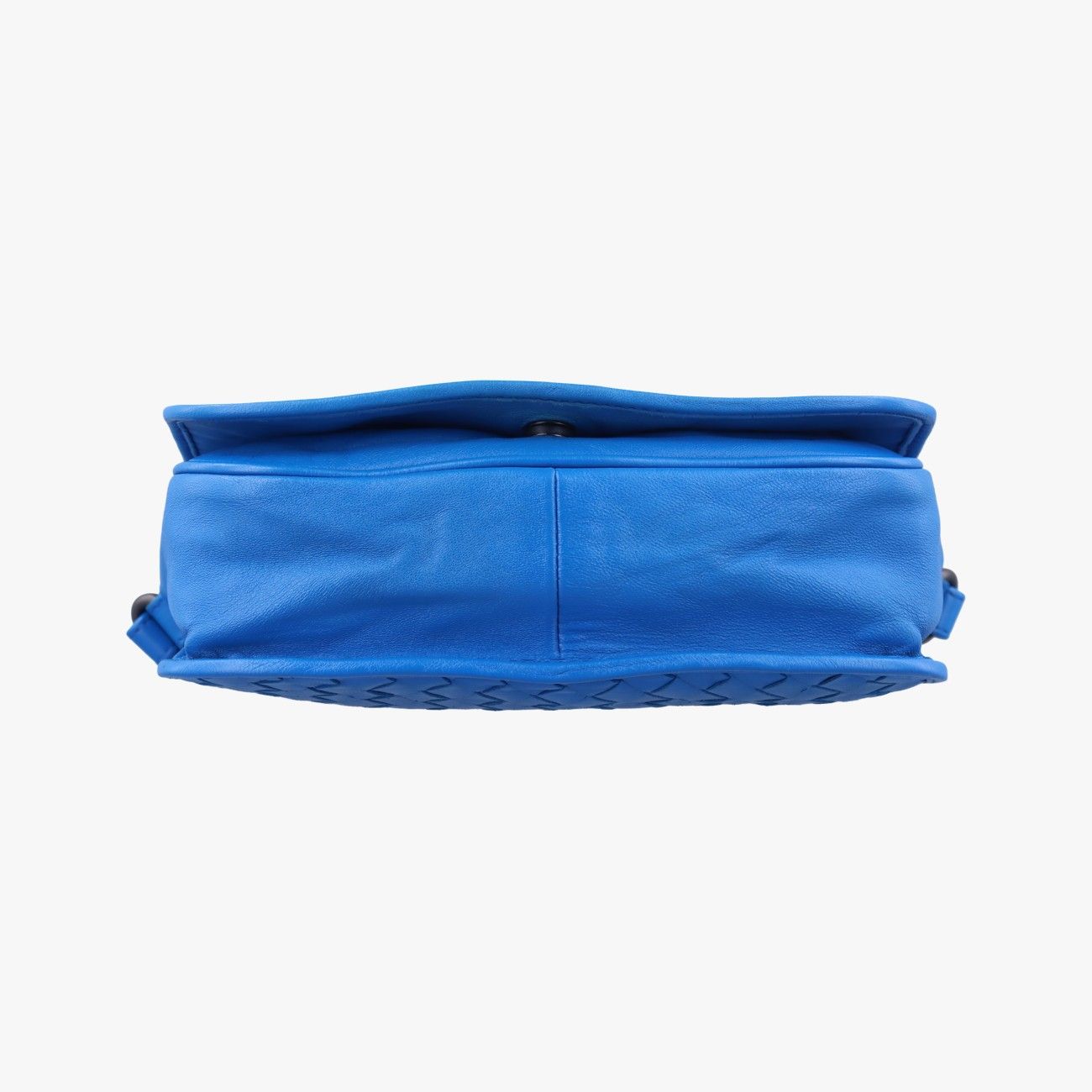 Bottega Veneta Intrecciato Blue Lambskin Messenger Bag — view 3