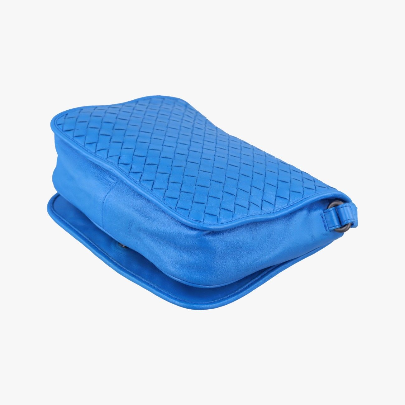 Bottega Veneta Intrecciato Blue Lambskin Messenger Bag — view 6