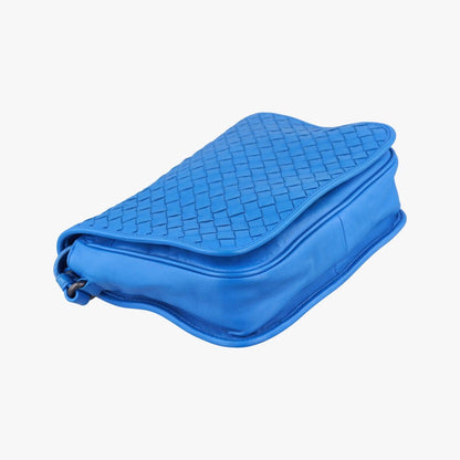 Bottega Veneta Intrecciato Blue Lambskin Messenger Bag — view 5