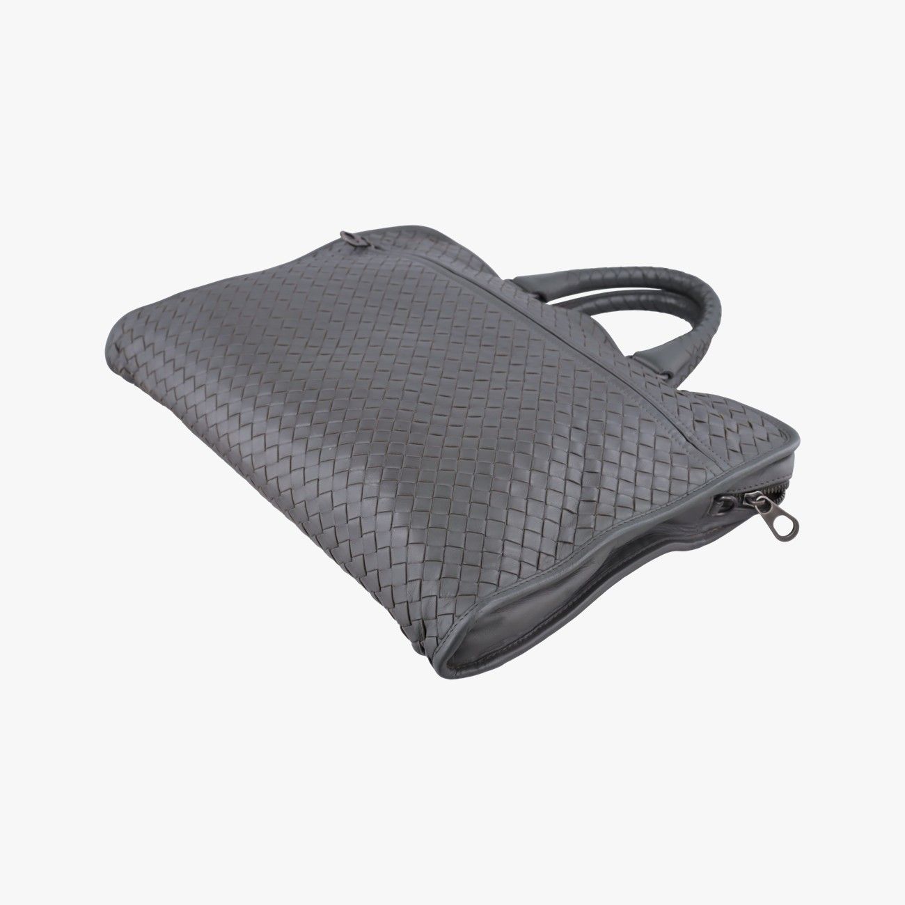 Bottega Veneta Intrecciato Gray Lambskin Handbag — view 4