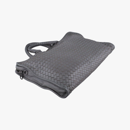 Bottega Veneta Intrecciato Gray Lambskin Handbag — view 7