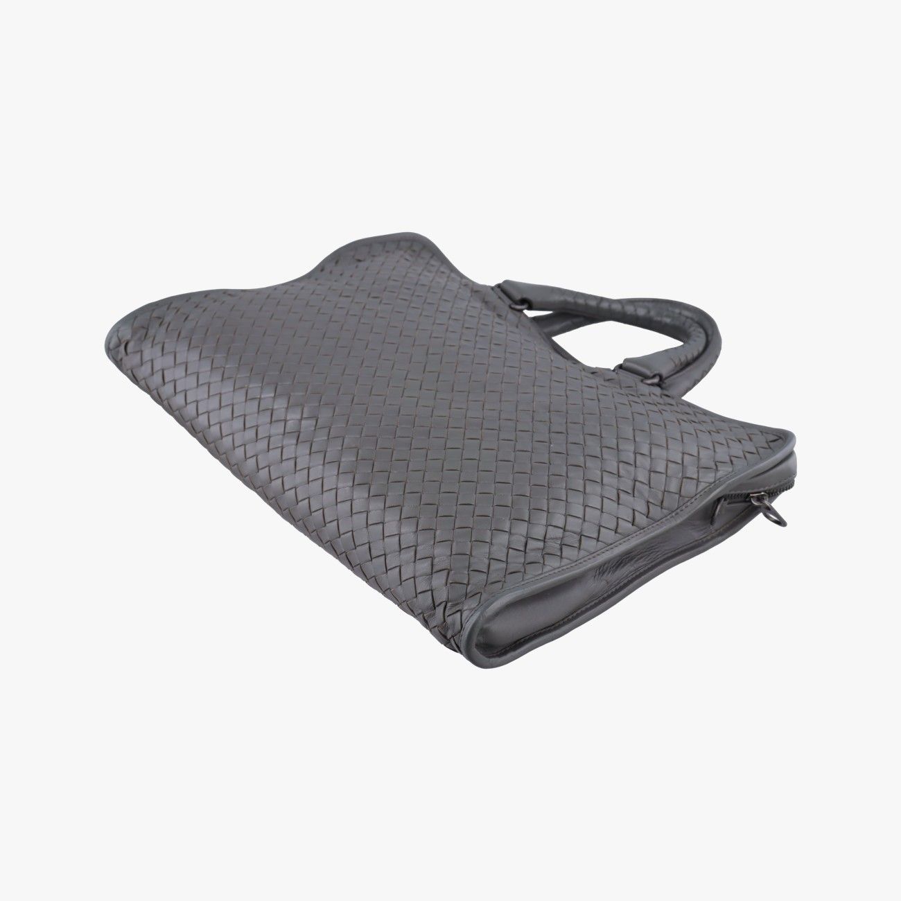 Bottega Veneta Intrecciato Gray Lambskin Handbag — view 6