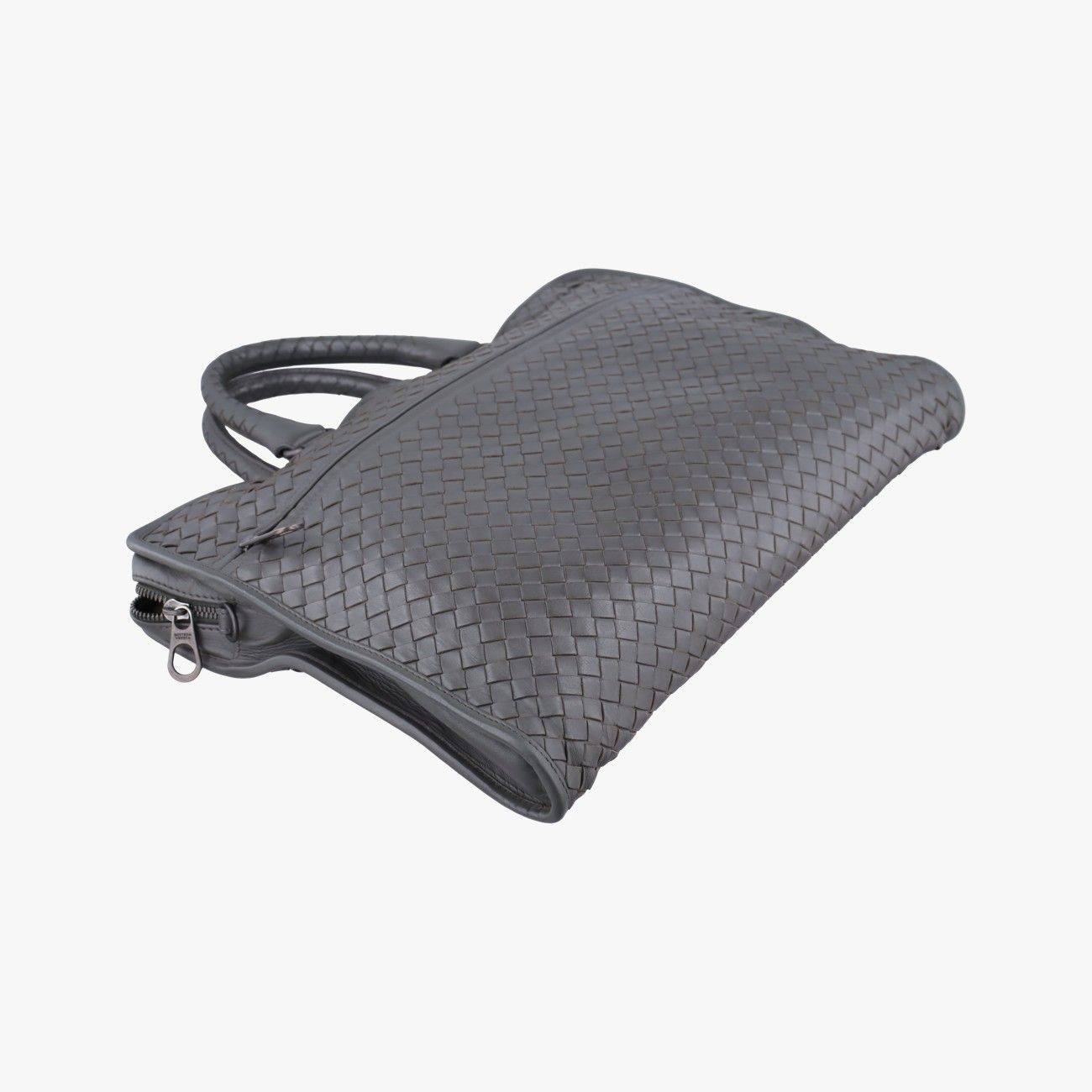 Bottega Veneta Intrecciato Gray Lambskin Handbag — view 5